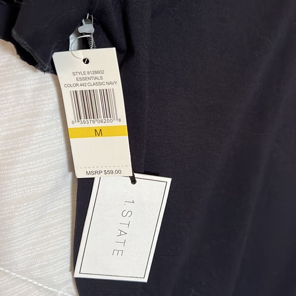 1.state Women Crew Neck off shoulderShort wing Sleeves  Solid - Picture 5 of 7